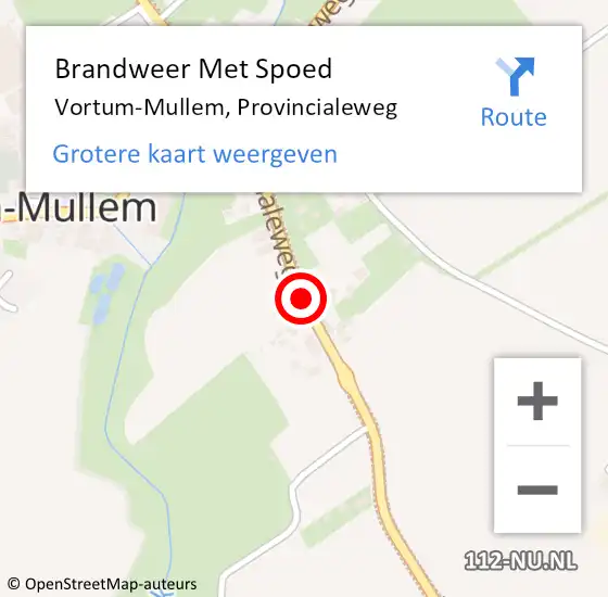 Locatie op kaart van de 112 melding: Brandweer Met Spoed Naar Vortum-Mullem, Provincialeweg op 6 juli 2017 13:00