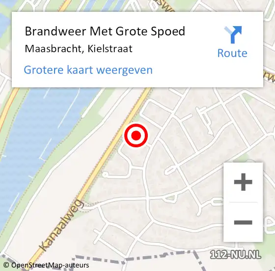 Locatie op kaart van de 112 melding: Brandweer Met Grote Spoed Naar Maasbracht, Kielstraat op 6 juli 2017 13:35