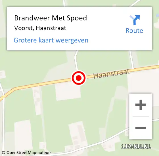 Locatie op kaart van de 112 melding: Brandweer Met Spoed Naar Voorst, Haanstraat op 6 juli 2017 13:45