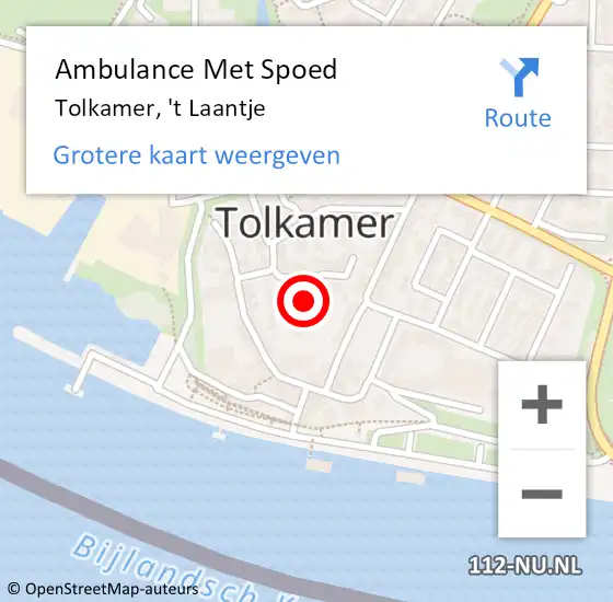 Locatie op kaart van de 112 melding: Ambulance Met Spoed Naar Tolkamer, 't Laantje op 6 juli 2017 14:07