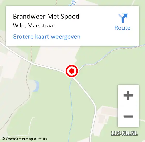 Locatie op kaart van de 112 melding: Brandweer Met Spoed Naar Wilp, Marsstraat op 6 juli 2017 14:10