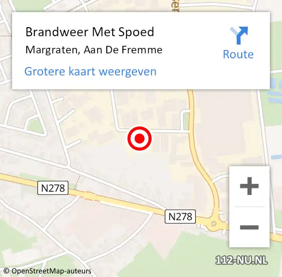 Locatie op kaart van de 112 melding: Brandweer Met Spoed Naar Margraten, Aan De Fremme op 6 juli 2017 14:12