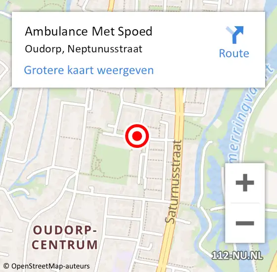 Locatie op kaart van de 112 melding: Ambulance Met Spoed Naar Oudorp, Neptunusstraat op 6 juli 2017 14:21