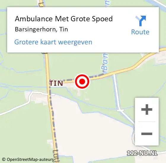 Locatie op kaart van de 112 melding: Ambulance Met Grote Spoed Naar Barsingerhorn, Tin op 6 juli 2017 14:51