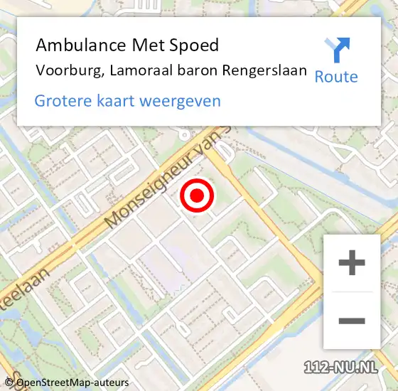 Locatie op kaart van de 112 melding: Ambulance Met Spoed Naar Voorburg, Lamoraal baron Rengerslaan op 6 juli 2017 15:46