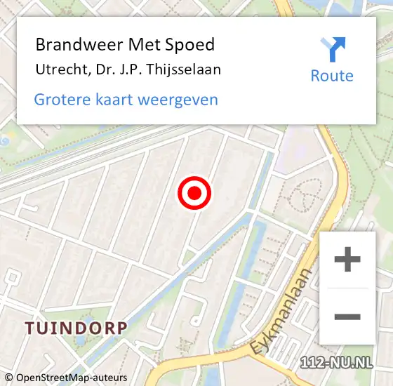 Locatie op kaart van de 112 melding: Brandweer Met Spoed Naar Utrecht, Dr. J.P. Thijsselaan op 6 juli 2017 16:12