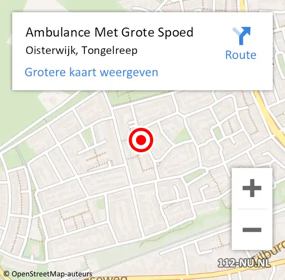 Locatie op kaart van de 112 melding: Ambulance Met Grote Spoed Naar Oisterwijk, Tongelreep op 6 juli 2017 17:11