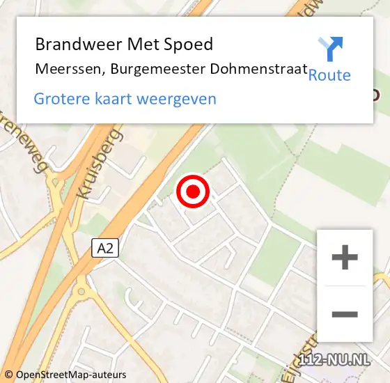 Locatie op kaart van de 112 melding: Brandweer Met Spoed Naar Meerssen, Burgemeester Dohmenstraat op 6 juli 2017 19:08