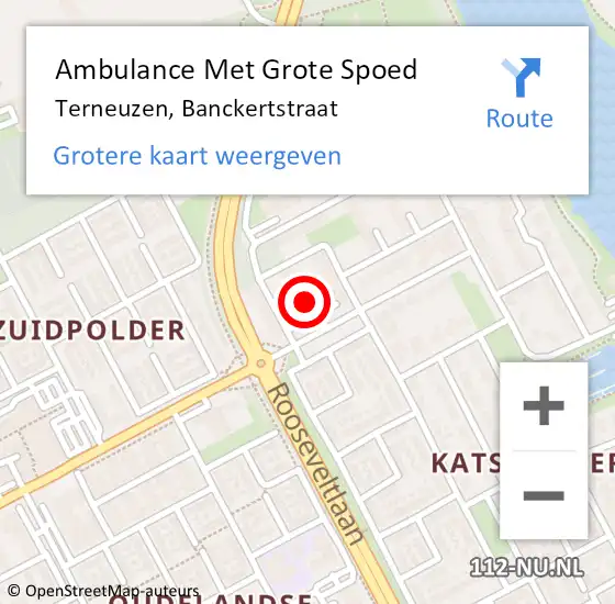 Locatie op kaart van de 112 melding: Ambulance Met Grote Spoed Naar Terneuzen, Banckertstraat op 6 juli 2017 20:13