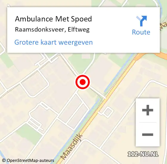 Locatie op kaart van de 112 melding: Ambulance Met Spoed Naar Raamsdonksveer, Elftweg op 6 juli 2017 22:09