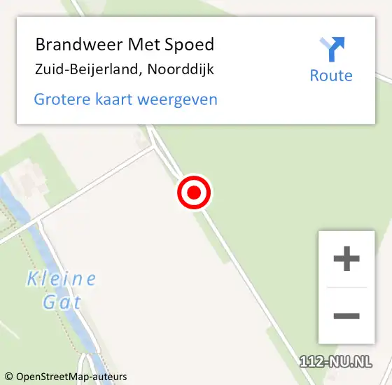 Locatie op kaart van de 112 melding: Brandweer Met Spoed Naar Zuid-Beijerland, Noorddijk op 6 juli 2017 23:41