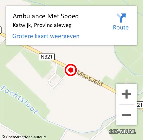 Locatie op kaart van de 112 melding: Ambulance Met Spoed Naar Katwijk, Provincialeweg op 7 juli 2017 00:05