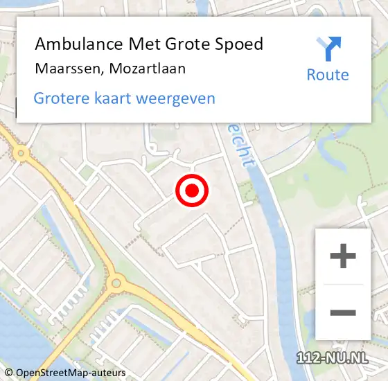 Locatie op kaart van de 112 melding: Ambulance Met Grote Spoed Naar Maarssen, Mozartlaan op 7 juli 2017 02:00