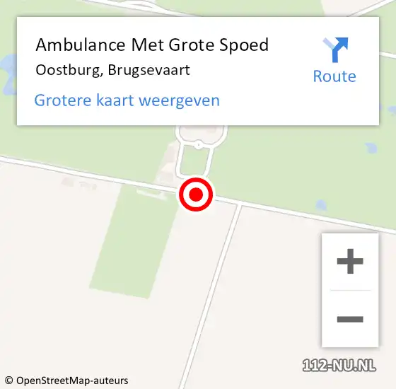 Locatie op kaart van de 112 melding: Ambulance Met Grote Spoed Naar Oostburg, Brugsevaart op 7 juli 2017 05:08