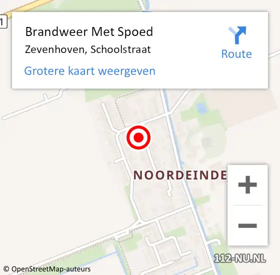 Locatie op kaart van de 112 melding: Brandweer Met Spoed Naar Zevenhoven, Schoolstraat op 7 juli 2017 05:15