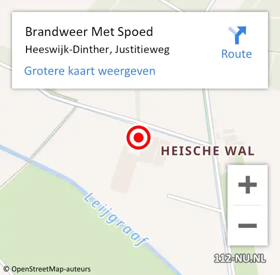 Locatie op kaart van de 112 melding: Brandweer Met Spoed Naar Heeswijk-Dinther, Justitieweg op 7 juli 2017 06:03