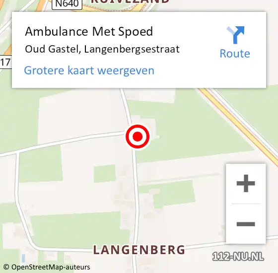 Locatie op kaart van de 112 melding: Ambulance Met Spoed Naar Oud Gastel, Langenbergsestraat op 7 juli 2017 06:06