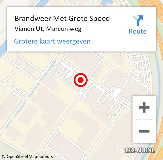 Locatie op kaart van de 112 melding: Brandweer Met Grote Spoed Naar Vianen Ut, Marconiweg op 7 juli 2017 06:43