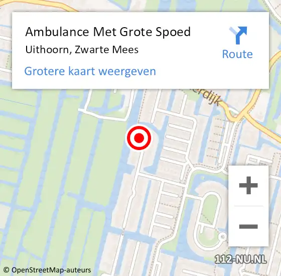 Locatie op kaart van de 112 melding: Ambulance Met Grote Spoed Naar Uithoorn, Zwarte Mees op 7 juli 2017 07:42