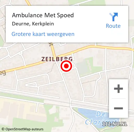 Locatie op kaart van de 112 melding: Ambulance Met Spoed Naar Deurne, Kerkplein op 7 juli 2017 08:27