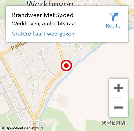 Locatie op kaart van de 112 melding: Brandweer Met Spoed Naar Werkhoven, Ambachtstraat op 7 juli 2017 08:29