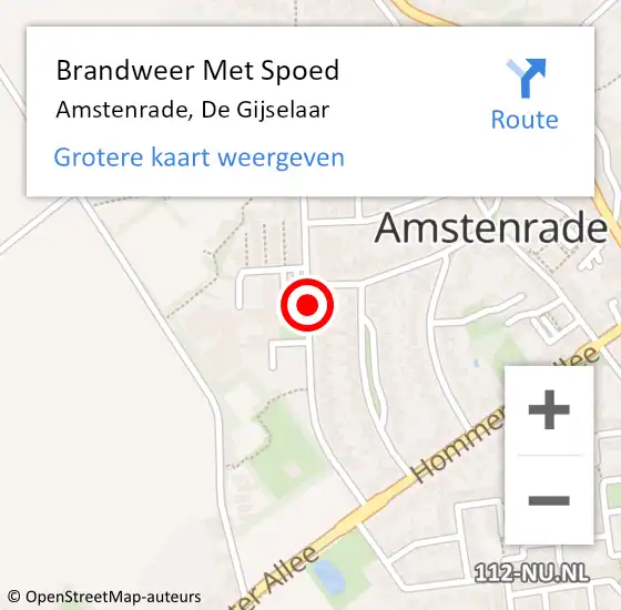 Locatie op kaart van de 112 melding: Brandweer Met Spoed Naar Amstenrade, De Gijselaar op 7 juli 2017 09:27