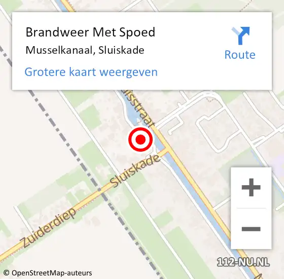 Locatie op kaart van de 112 melding: Brandweer Met Spoed Naar Musselkanaal, Sluiskade op 7 juli 2017 10:13