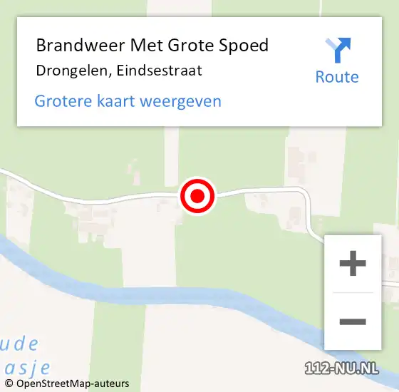 Locatie op kaart van de 112 melding: Brandweer Met Grote Spoed Naar Drongelen, Eindsestraat op 7 juli 2017 10:52