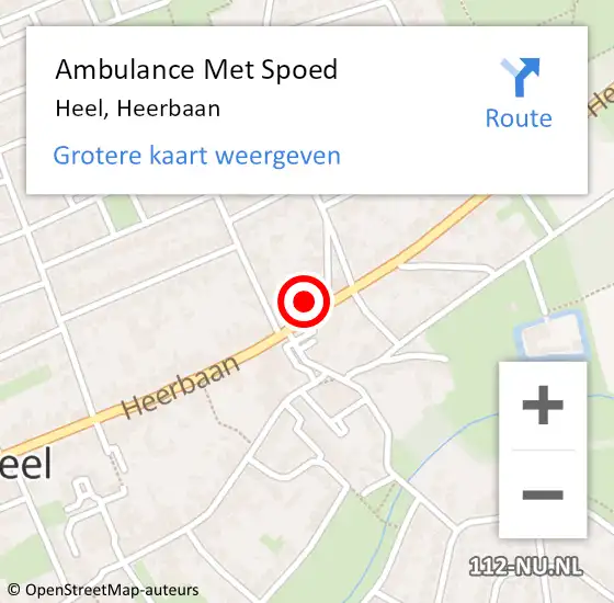 Locatie op kaart van de 112 melding: Ambulance Met Spoed Naar Heel, Heerbaan op 7 juli 2017 14:42