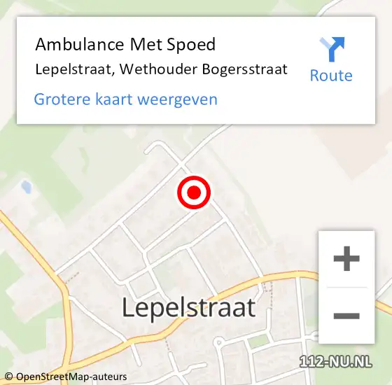 Locatie op kaart van de 112 melding: Ambulance Met Spoed Naar Lepelstraat, Wethouder Bogersstraat op 7 juli 2017 15:23