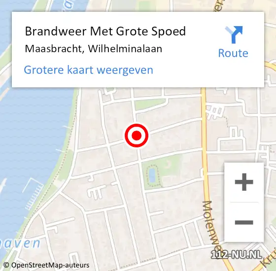 Locatie op kaart van de 112 melding: Brandweer Met Grote Spoed Naar Maasbracht, Wilhelminalaan op 7 juli 2017 15:28