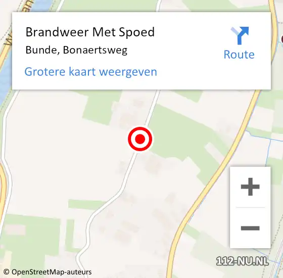 Locatie op kaart van de 112 melding: Brandweer Met Spoed Naar Bunde, Bonaertsweg op 7 juli 2017 16:09