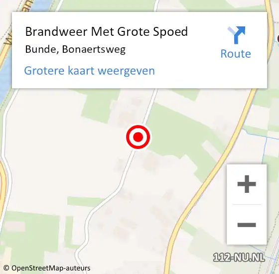 Locatie op kaart van de 112 melding: Brandweer Met Grote Spoed Naar Bunde, Bonaertsweg op 7 juli 2017 16:35