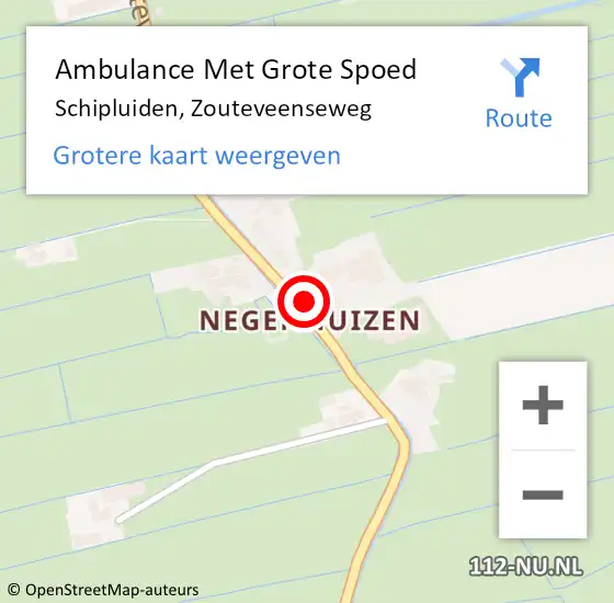 Locatie op kaart van de 112 melding: Ambulance Met Grote Spoed Naar Schipluiden, Zouteveenseweg op 7 juli 2017 17:21