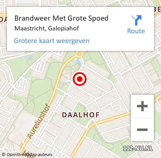 Locatie op kaart van de 112 melding: Brandweer Met Grote Spoed Naar Maastricht, Galopiahof op 7 juli 2017 17:33