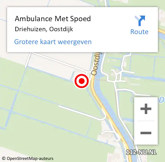 Locatie op kaart van de 112 melding: Ambulance Met Spoed Naar Driehuizen, Oostdijk op 7 juli 2017 17:53
