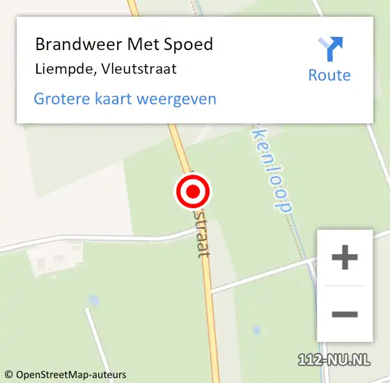 Locatie op kaart van de 112 melding: Brandweer Met Spoed Naar Liempde, Vleutstraat op 7 juli 2017 18:18