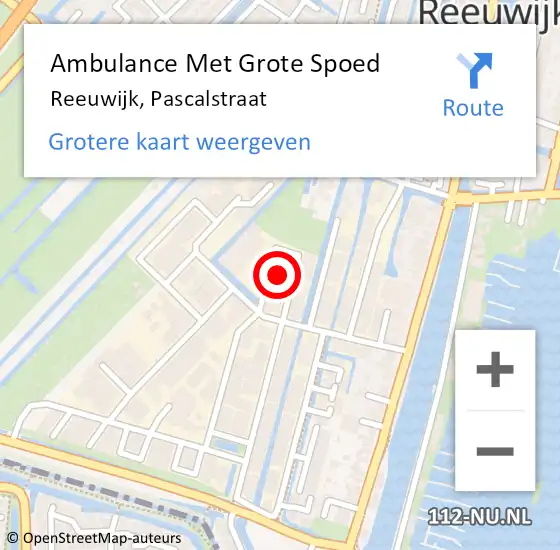 Locatie op kaart van de 112 melding: Ambulance Met Grote Spoed Naar Reeuwijk, Pascalstraat op 7 juli 2017 19:56