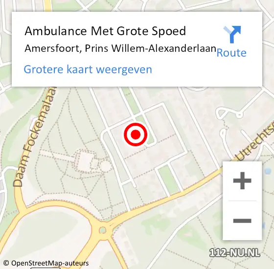 Locatie op kaart van de 112 melding: Ambulance Met Grote Spoed Naar Amersfoort, Prins Willem-Alexanderlaan op 7 juli 2017 20:14