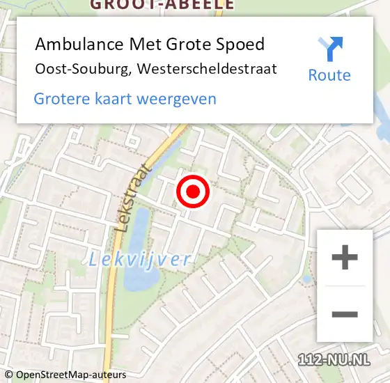 Locatie op kaart van de 112 melding: Ambulance Met Grote Spoed Naar Oost-Souburg, Westerscheldestraat op 7 juli 2017 21:32