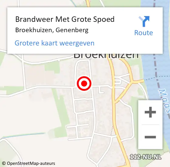 Locatie op kaart van de 112 melding: Brandweer Met Grote Spoed Naar Broekhuizen, Genenberg op 7 juli 2017 22:45