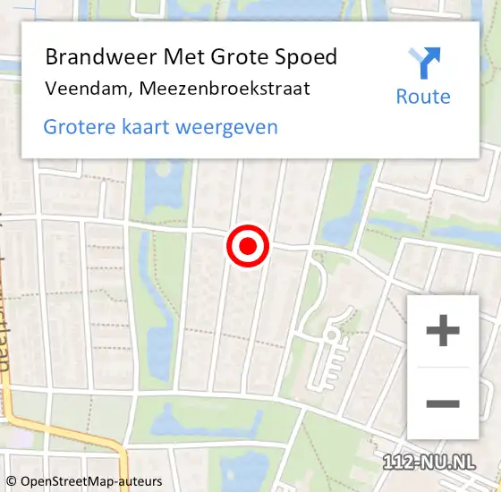 Locatie op kaart van de 112 melding: Brandweer Met Grote Spoed Naar Veendam, Meezenbroekstraat op 8 juli 2017 00:49