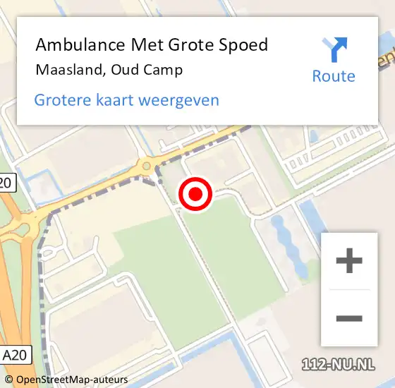 Locatie op kaart van de 112 melding: Ambulance Met Grote Spoed Naar Maasland, Oud Camp op 8 juli 2017 06:30