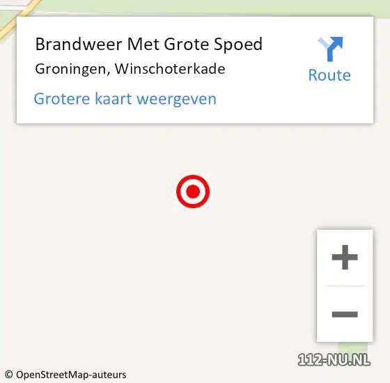 Locatie op kaart van de 112 melding: Brandweer Met Grote Spoed Naar Groningen, Winschoterkade op 8 juli 2017 06:53