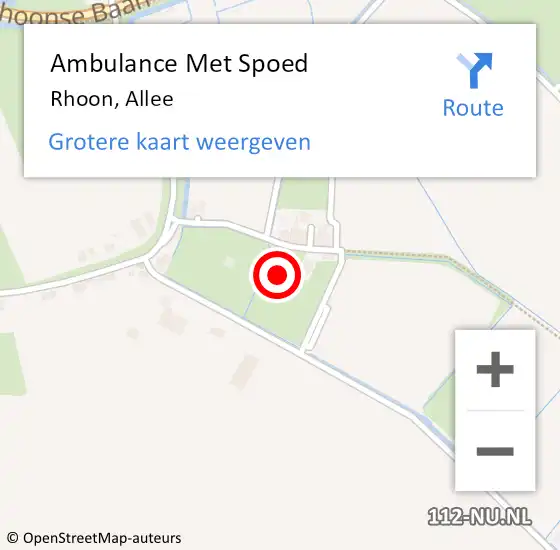 Locatie op kaart van de 112 melding: Ambulance Met Spoed Naar Rhoon, Allee op 8 juli 2017 08:34