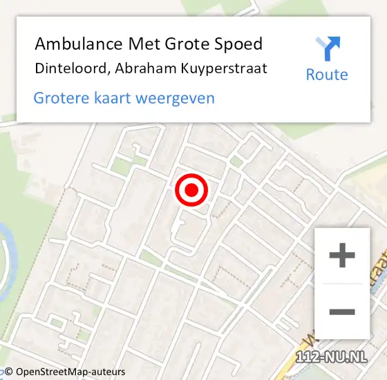 Locatie op kaart van de 112 melding: Ambulance Met Grote Spoed Naar Dinteloord, Abraham Kuyperstraat op 8 juli 2017 10:10