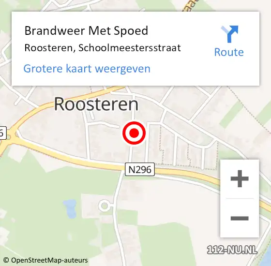 Locatie op kaart van de 112 melding: Brandweer Met Spoed Naar Roosteren, Schoolmeestersstraat op 8 juli 2017 10:34