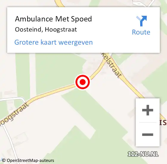 Locatie op kaart van de 112 melding: Ambulance Met Spoed Naar Oosteind, Hoogstraat op 8 juli 2017 11:17