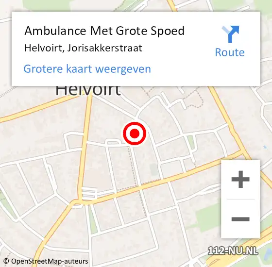 Locatie op kaart van de 112 melding: Ambulance Met Grote Spoed Naar Helvoirt, Jorisakkerstraat op 8 juli 2017 12:58