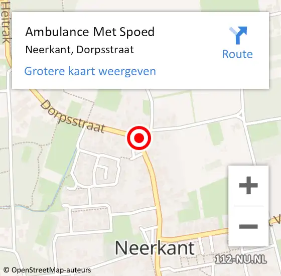 Locatie op kaart van de 112 melding: Ambulance Met Spoed Naar Neerkant, Dorpsstraat op 8 juli 2017 12:59